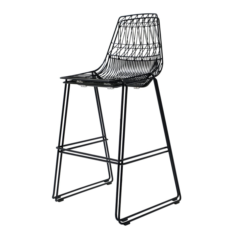 Lucy Stacking Bar Stool - Set of 2 - Bend Goods - Outdoor Furniture - Black - No Seat Pad - HORNE
