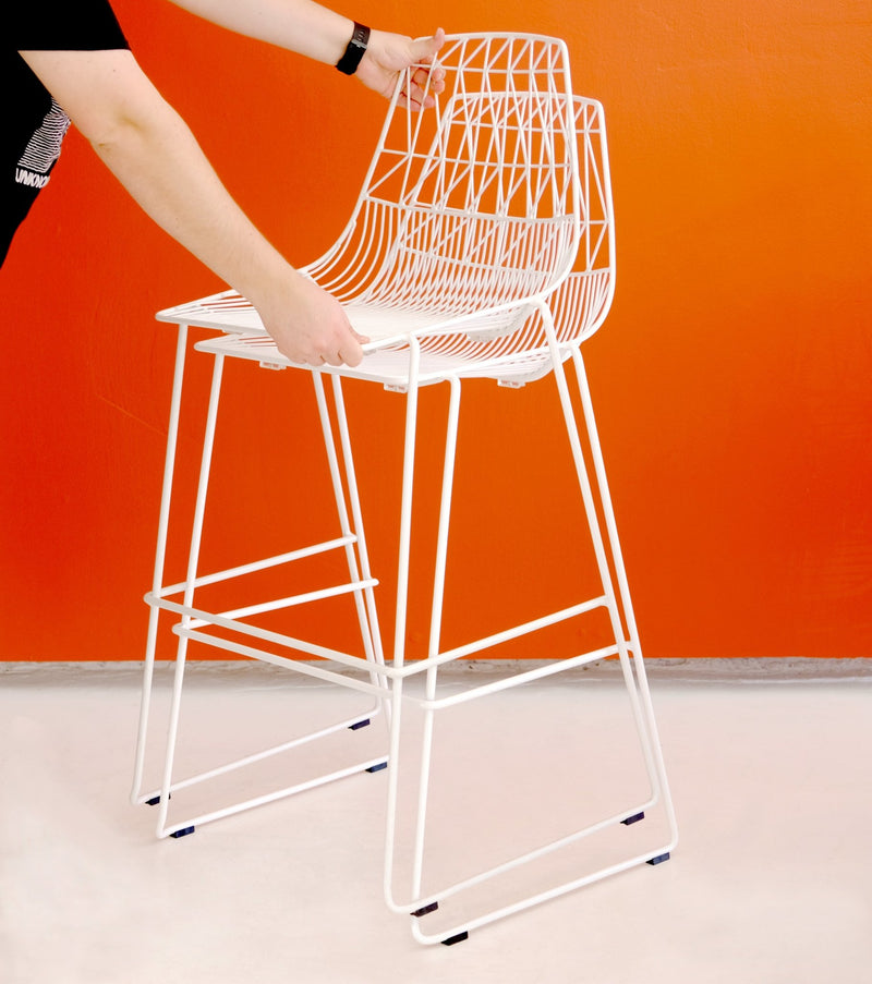 Lucy Stacking Bar Stool - Set of 2 - Bend Goods - Outdoor Furniture - Black - No Seat Pad - HORNE