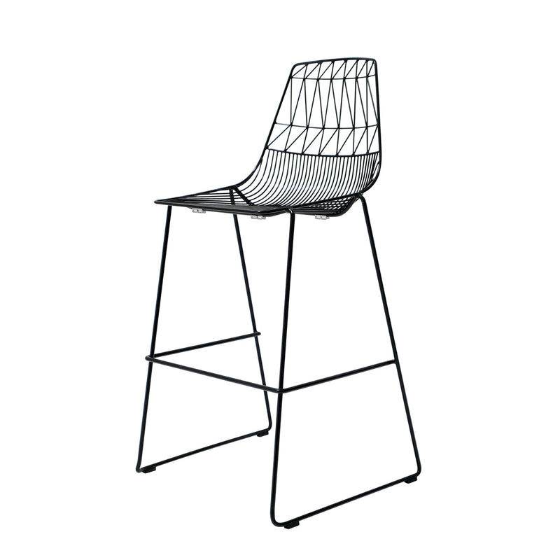 Lucy Stacking Bar Stool - Set of 2 - Bend Goods - Outdoor Furniture - Black - No Seat Pad - HORNE
