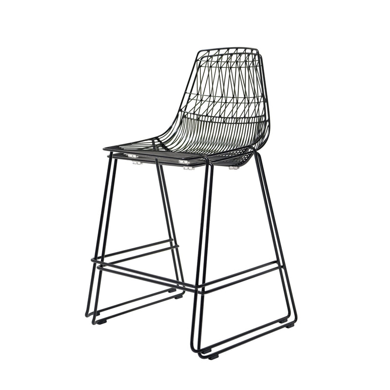 Lucy Stacking Counter Stool - Set of 2 - Bend Goods - Outdoor Furniture - Black - No Seat Pad - HORNE