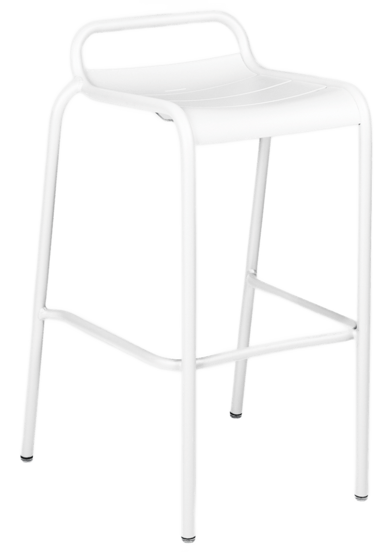 Luxembourg High Stool with Low Back - Set of 2 - Fermob - Outdoor Furniture - Black Cherry - HORNE