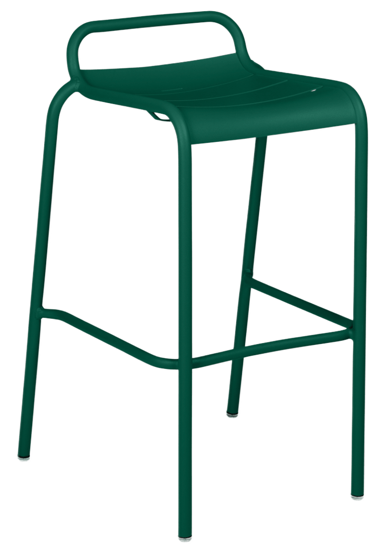 Luxembourg High Stool with Low Back - Set of 2 - Fermob - Outdoor Furniture - Black Cherry - HORNE