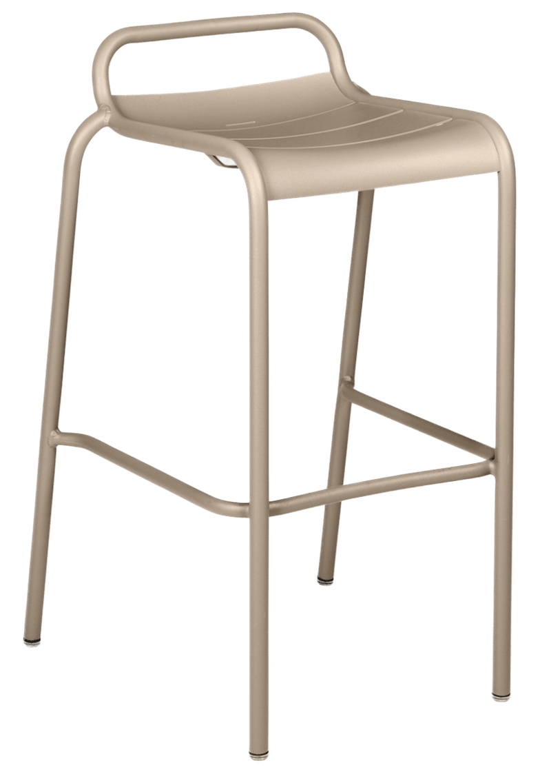 Luxembourg High Stool with Low Back - Set of 2 - Fermob - Outdoor Furniture - Black Cherry - HORNE