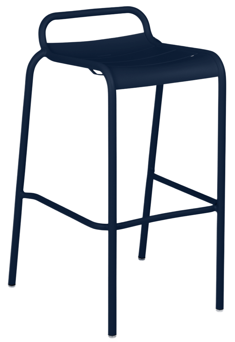 Luxembourg High Stool with Low Back - Set of 2 - Fermob - Outdoor Furniture - Black Cherry - HORNE