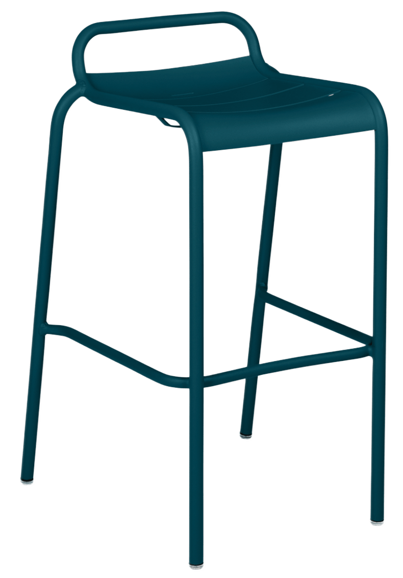 Luxembourg High Stool with Low Back - Set of 2 - Fermob - Outdoor Furniture - Black Cherry - HORNE