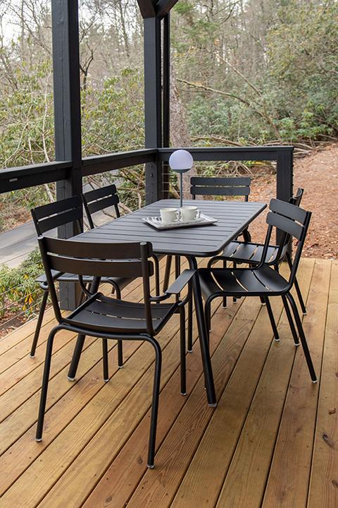 Luxembourg Stacking Side Chair - Set of 4 - Fermob - Outdoor Furniture - Acapulco Blue - HORNE