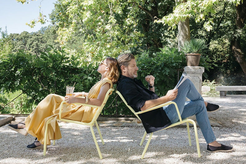 Luxembourg Steel Low Armchair - Fermob - Outdoor Furniture - Acapulco Blue - HORNE