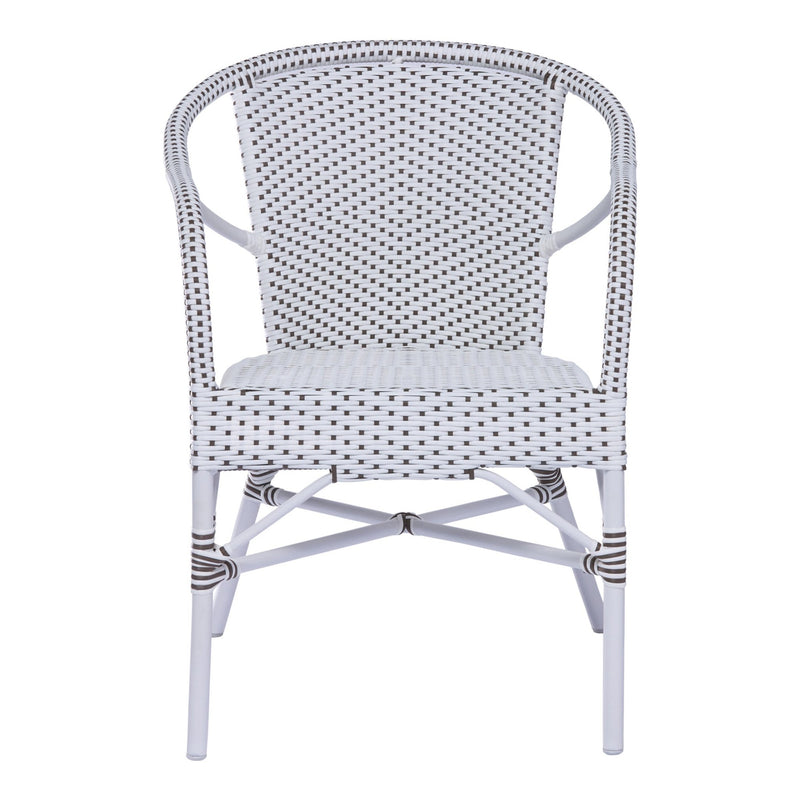 Madeleine Arm Chair AluRattan - Sika Design - Outdoor Furniture - Navy Blue with White Dots - White - HORNE