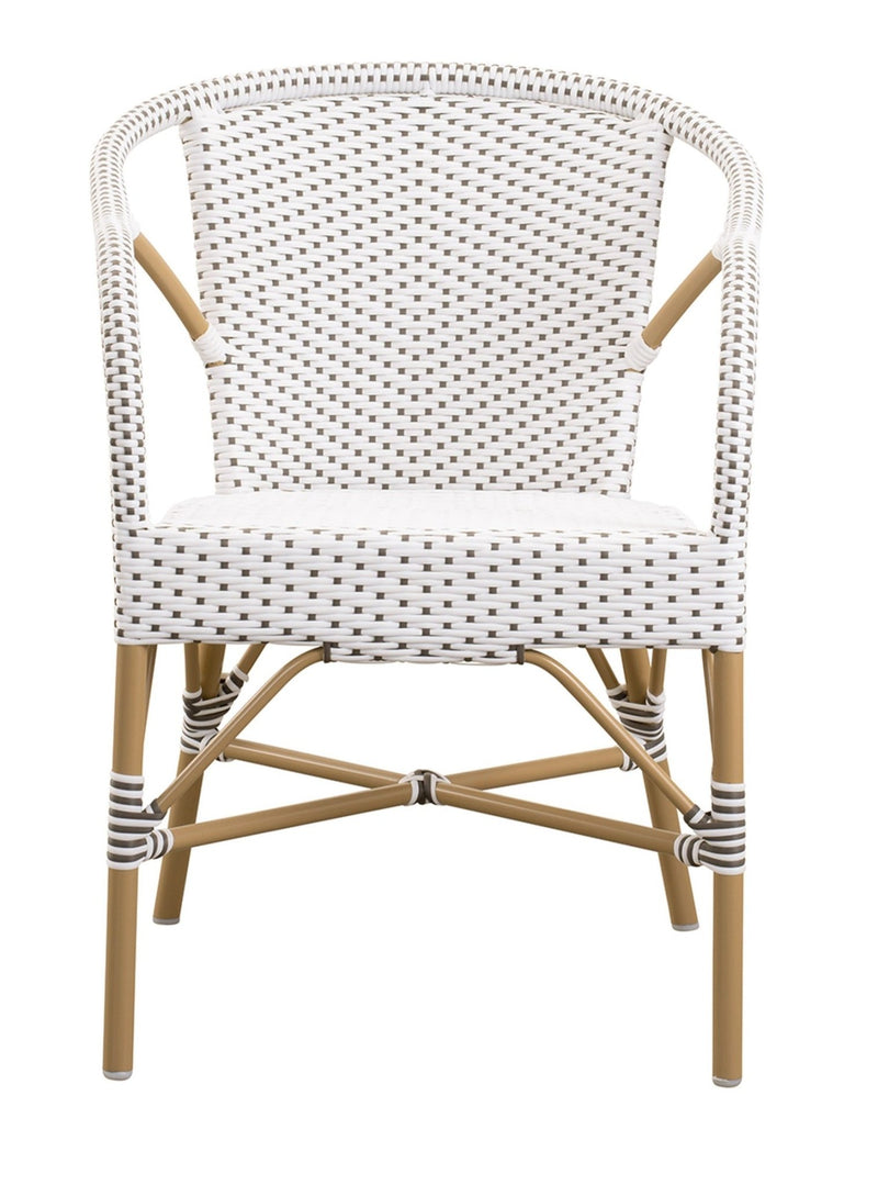 Madeleine Arm Chair AluRattan - Sika Design - Outdoor Furniture - Navy Blue with White Dots - White - HORNE