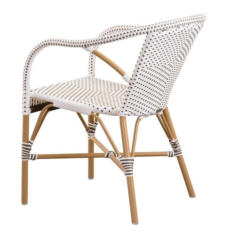 Madeleine Arm Chair AluRattan - Sika Design - Outdoor Furniture - Navy Blue with White Dots - White - HORNE