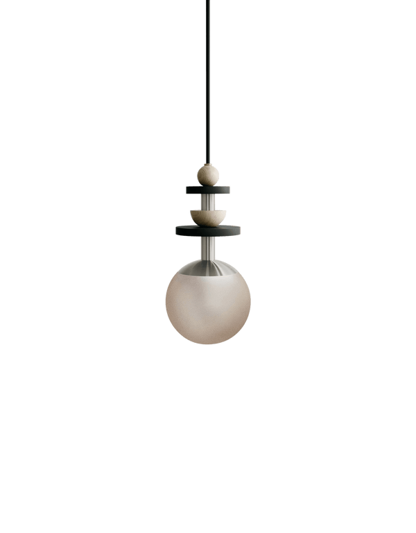 Maru Pendant - Satin Nickel - Ladies & Gentlemen - Pendants - 6" - Medium - Bronze Translucent - HORNE