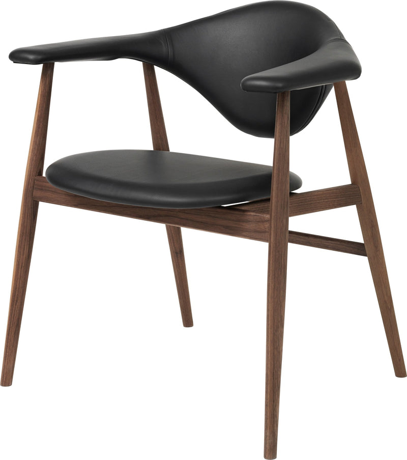 Masculo Dining Chair Upholstered - Wood Base - Gubi - Chairs - Black Stained Ash - Gabriel Tempt - 60152 - HORNE