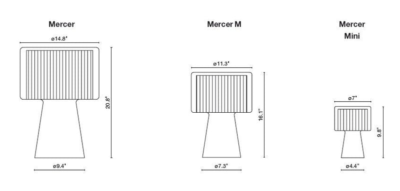 Mercer Table Lamp - Medium - Marset - Table + Task - Pleated White - HORNE