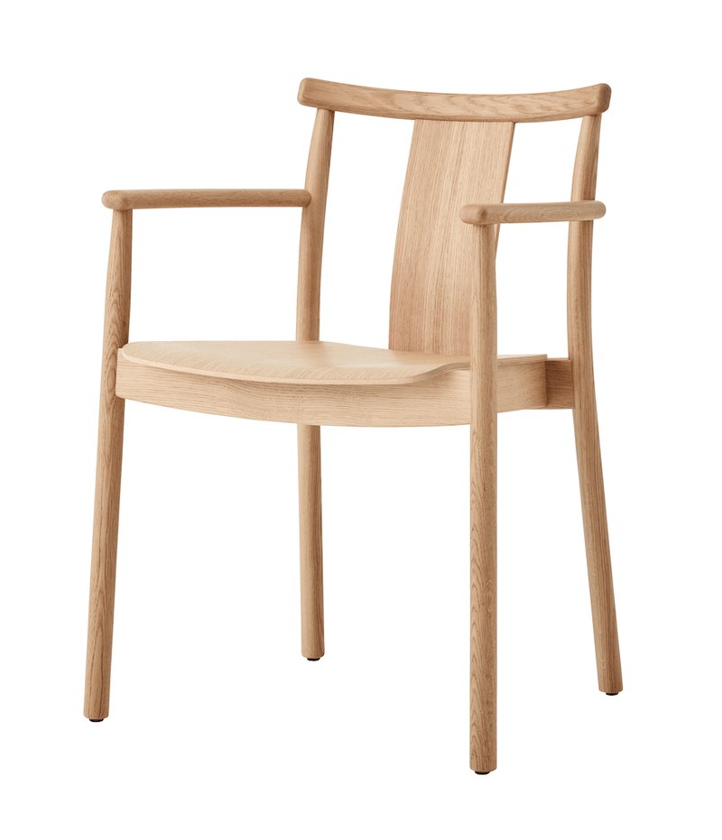 Merkur Dining Chair w/ Armrest - Audo Copenhagen - Chairs - Natural Oak - No Upholstery - HORNE