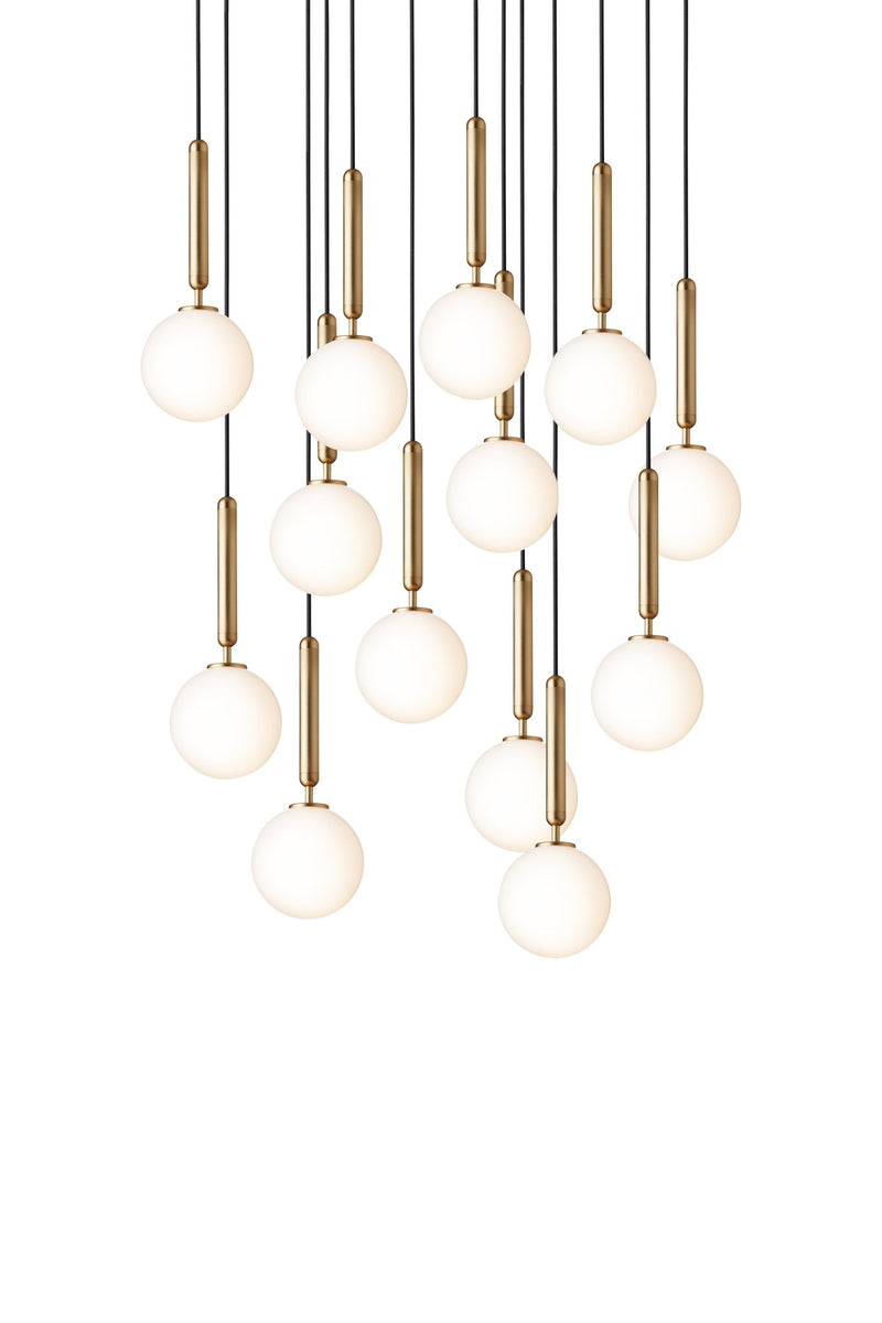 Miira 13 Chandelier - Nuura - Chandeliers - Rock Grey/Optic Clear - HORNE