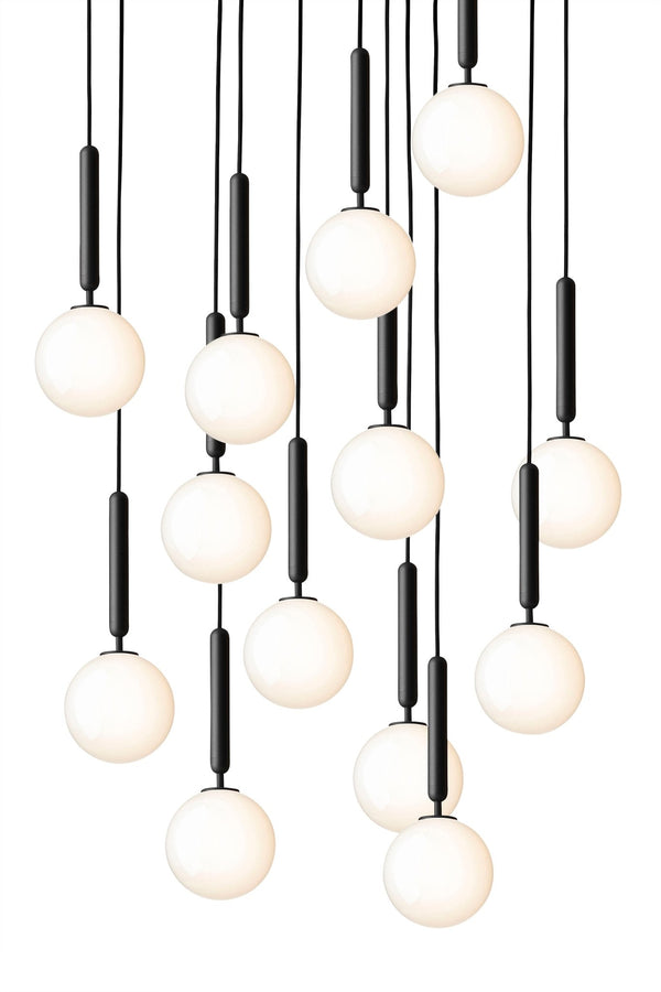 Miira 13 Chandelier - Nuura - Chandeliers - Rock Grey/Opal White - HORNE