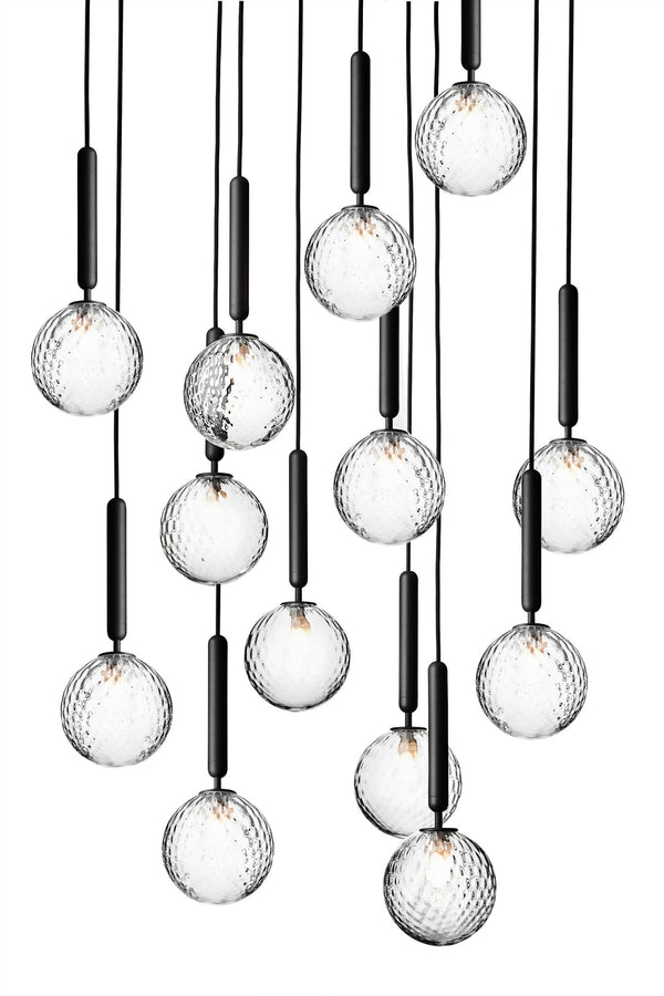 Miira 13 Chandelier - Nuura - Chandeliers - Rock Grey/Optic Clear - HORNE