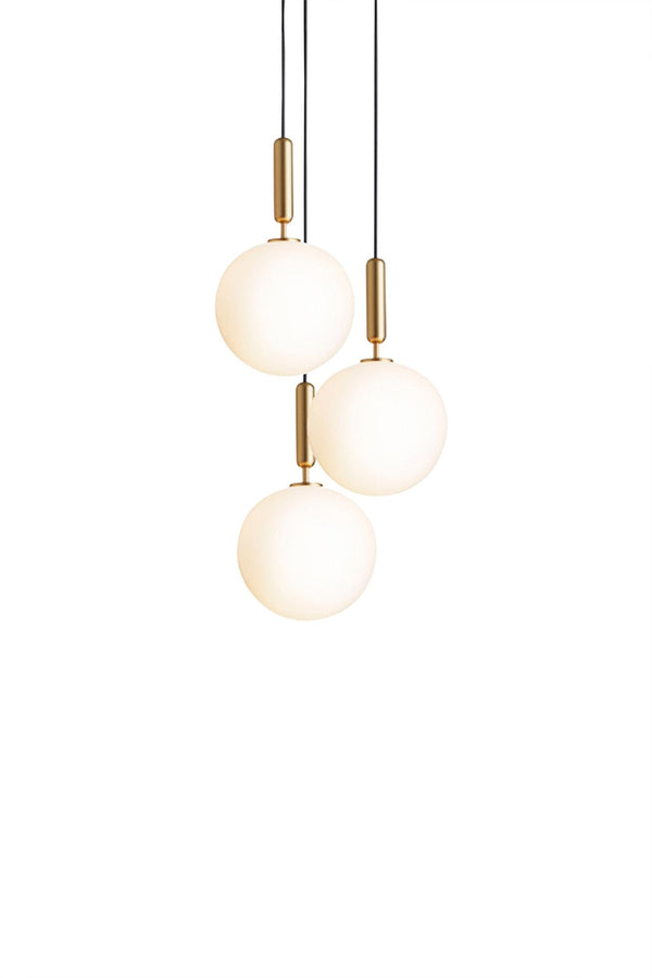 Miira 3 Pendant - Large - Nuura - Pendants - Brass/Opal White - HORNE