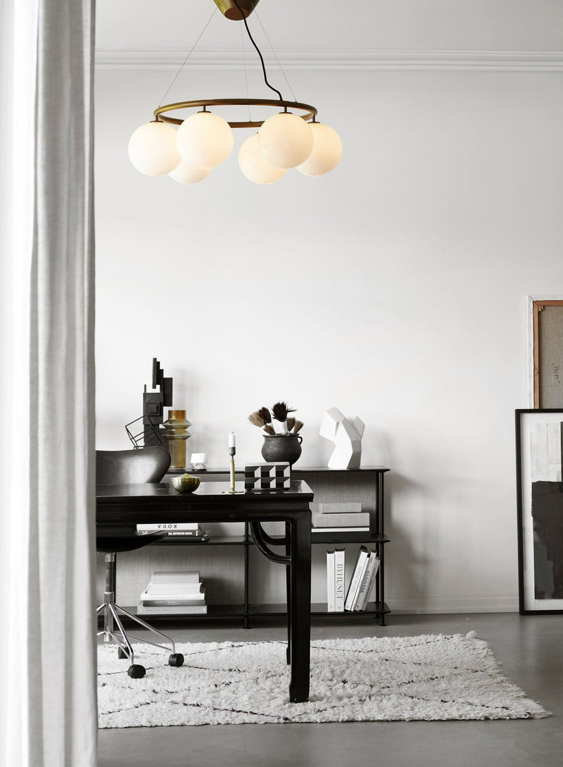 Miira 6 Circular Pendant - Nuura - Pendants - Dark Bronze/Opal White - HORNE