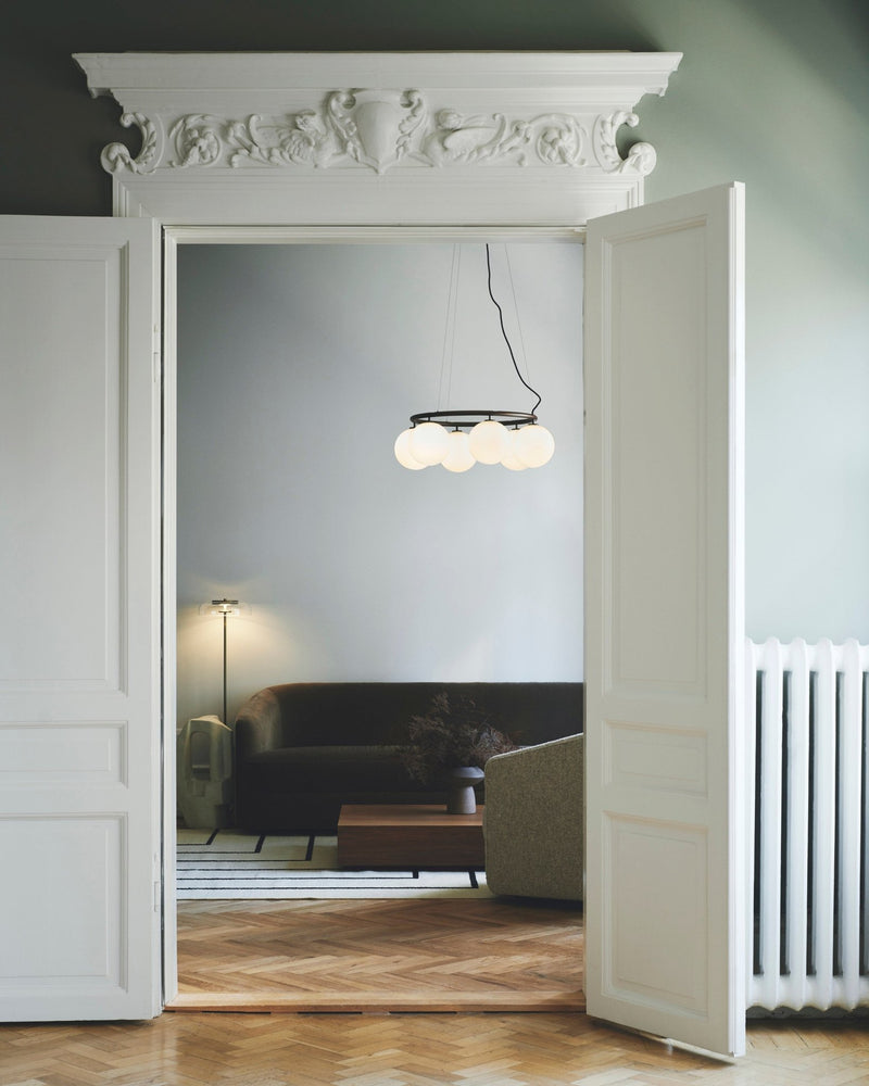 Miira 6 Circular Pendant - Nuura - Pendants - Dark Bronze/Opal White - HORNE