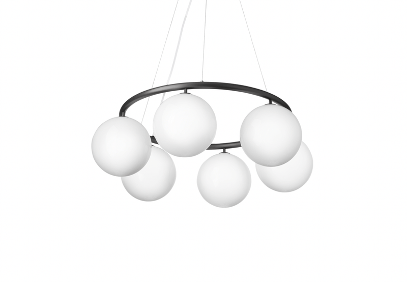 Miira 6 Circular Pendant - Nuura - Pendants - Dark Bronze/Opal White - HORNE