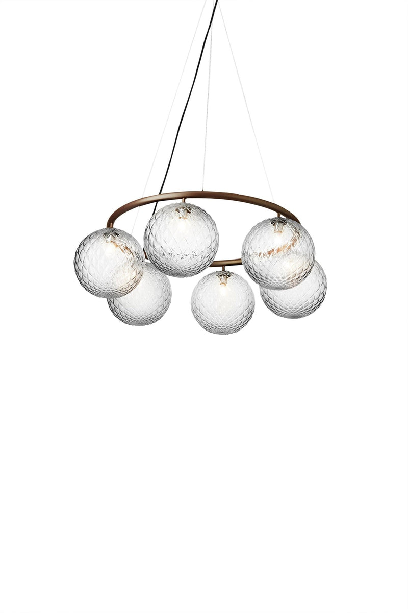 Miira 6 Circular Pendant - Nuura - Pendants - Dark Bronze/Opal White - HORNE