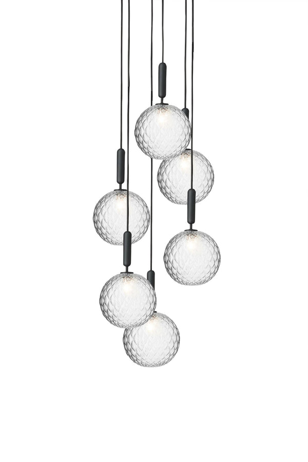 Miira 6 Pendant - Large - Nuura - Pendants - Rock Grey/Optic Clear - HORNE