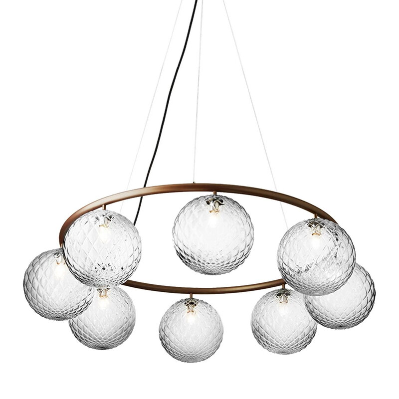 Miira 8 Circular Pendant - Nuura - Pendants - Dark Bronze/Opal White - HORNE