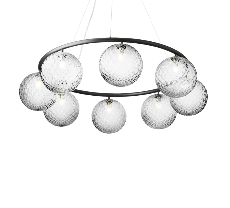 Miira 8 Circular Pendant - Nuura - Pendants - Dark Bronze/Opal White - HORNE