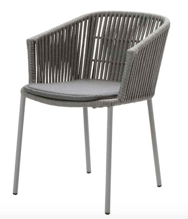 Moments Dining Chair - Set of 2 - Cane Line - Outdoor Furniture - Add Grey Seat Cushion - HORNE