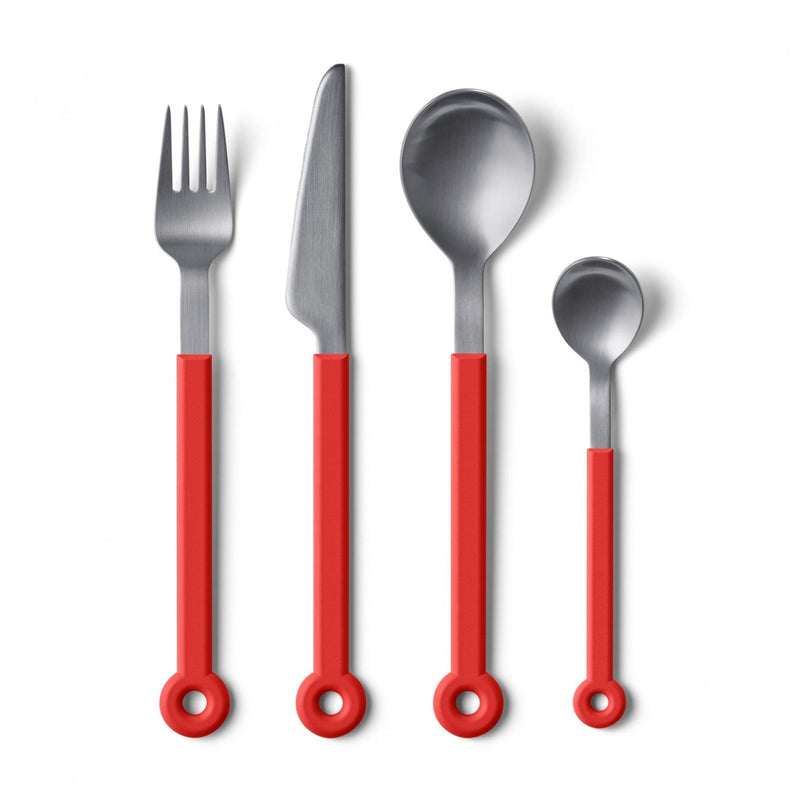 Mono Ring Red Cutlery - 4pc Set - Mono - Flatware + Serving Pieces - HORNE