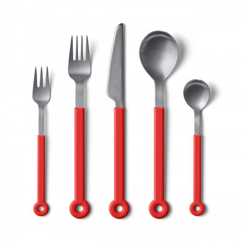 Mono Ring Red Cutlery - 5pc Set - Mono - Flatware + Serving Pieces - HORNE