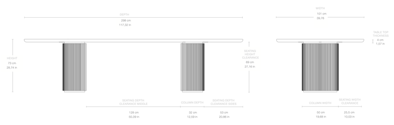 Moon Elliptical Dining Table - Brown/Black - Gubi - Tables + Desks - Small - HORNE
