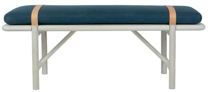 Mora Bench - Eastvold Furniture - Outdoor Furniture - White Ash - Add Natural Cushion - Add Black Leather Strap - HORNE