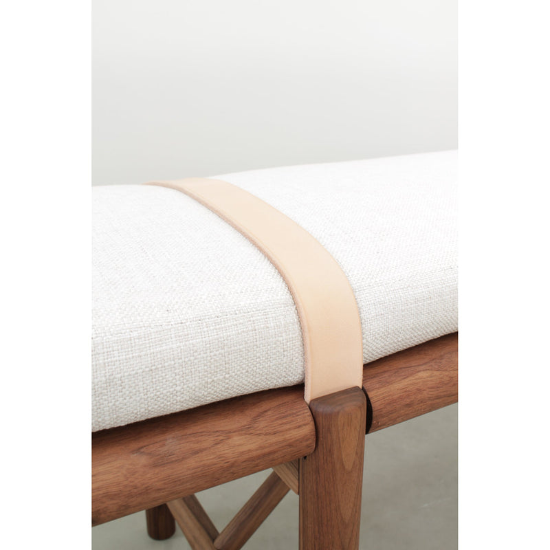 Mora Bench - Eastvold Furniture - Outdoor Furniture - White Ash - Add Natural Cushion - Add Black Leather Strap - HORNE