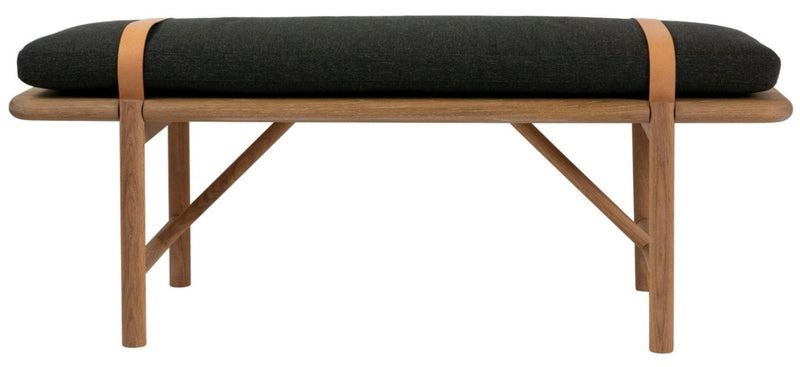 Mora Bench - Eastvold Furniture - Outdoor Furniture - White Ash - Add Natural Cushion - Add Black Leather Strap - HORNE