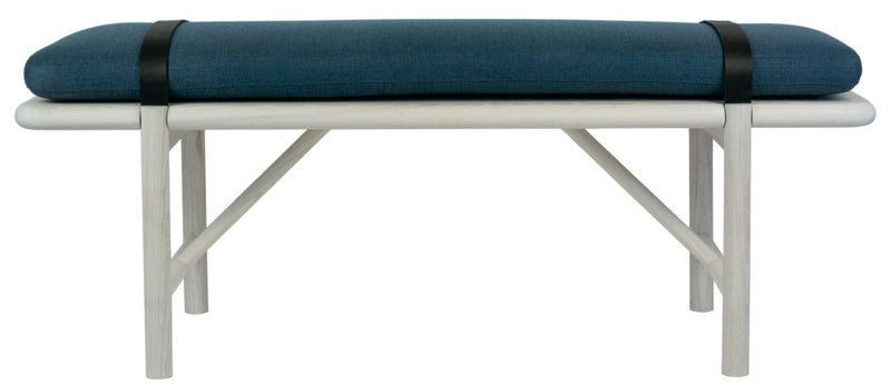 Mora Bench - Eastvold Furniture - Outdoor Furniture - White Ash - Add Natural Cushion - Add Black Leather Strap - HORNE