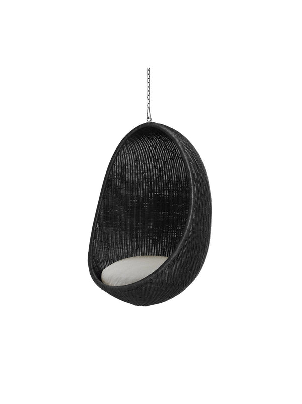 Nanna Ditzel Hanging Egg Chair - Sika Design - Chairs - Core Black - Sunbrella Sailcloth Seagull - With Chain - HORNE