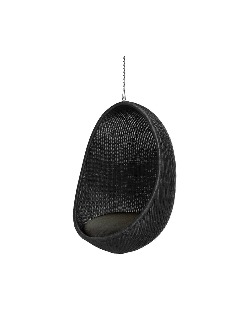 Nanna Ditzel Hanging Egg Chair - Sika Design - Chairs - Core Black - Sunbrella Sailcloth Seagull - With Chain - HORNE