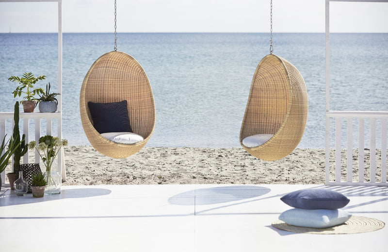 Nanna Ditzel Hanging Egg Chair Exterior - Sika Design - Outdoor Furniture - ArtFibre Natural - No Cushion - With Chain - HORNE