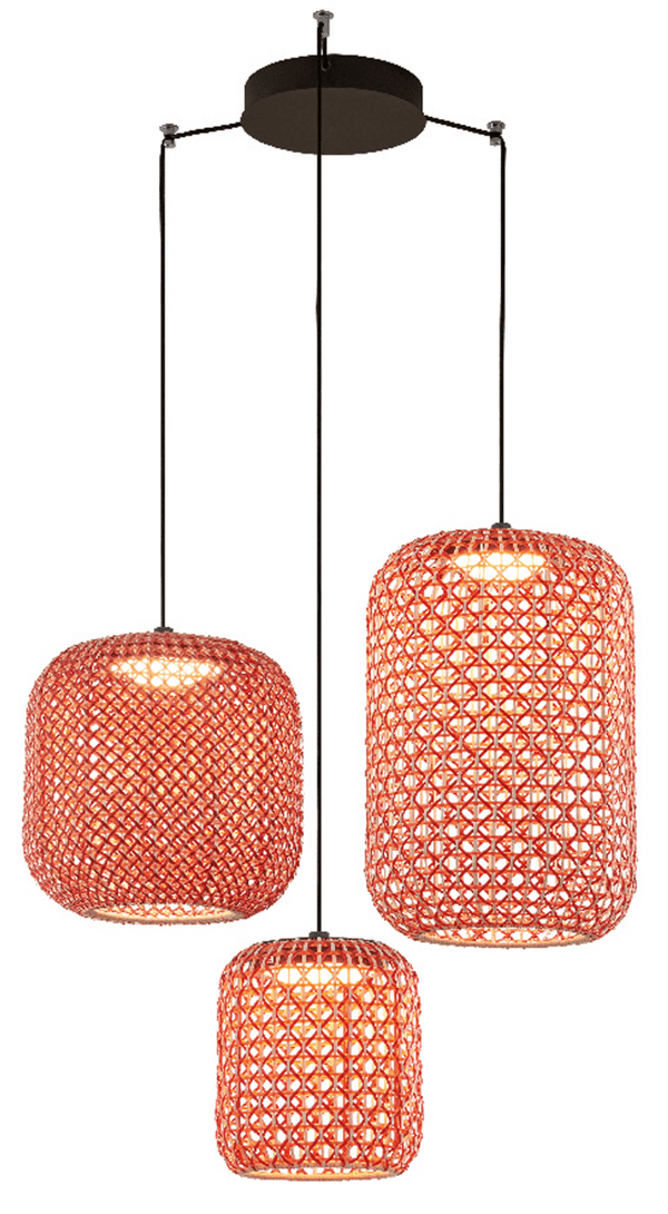 Nans S/3L Multi - Light Pendants - Bover - Pendants - Brown/Red - HORNE