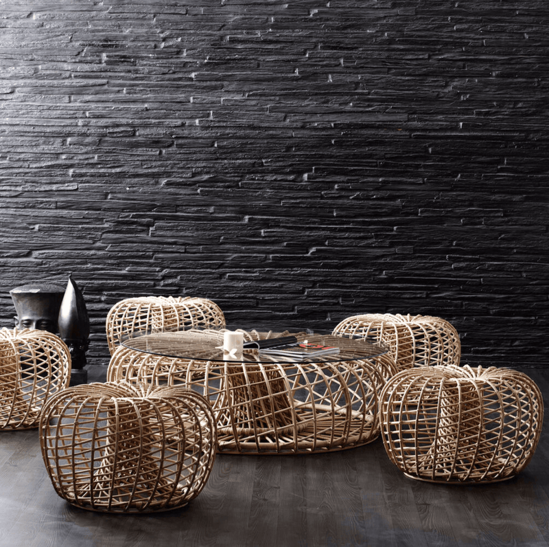 Nest Coffee Table/Footstool - Cane Line - Stools + Benches + Ottomans - Small - No Top - HORNE