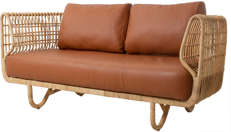 Nest Indoor 2 - Seater Sofa with Cushion - Cane Line - Sofas - Cognac Leather - HORNE