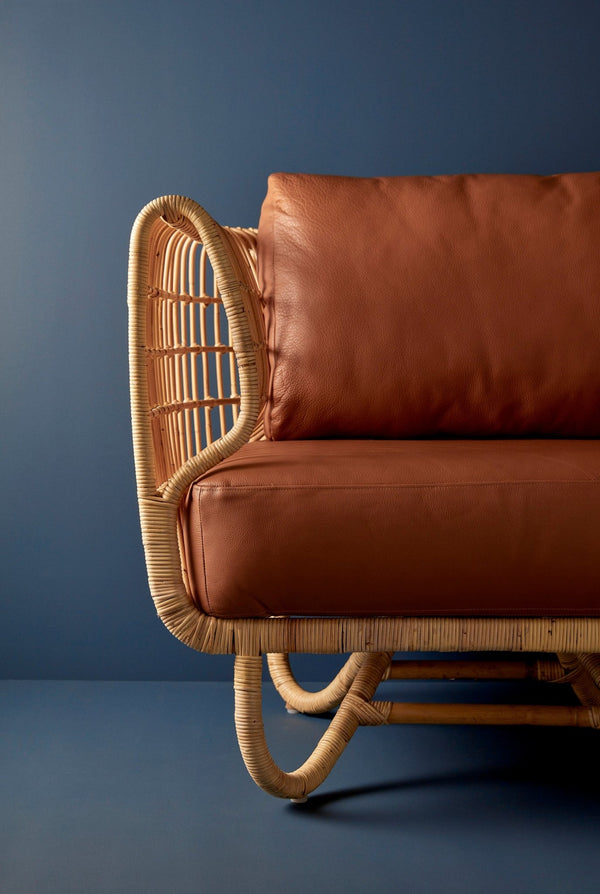 Nest Indoor Lounge Chair with Cushion - Cane Line - Chairs - Cognac Leather - HORNE