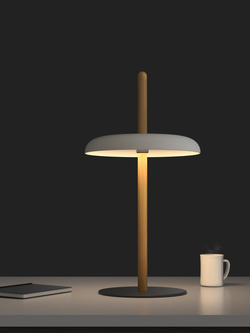 Nivél Table Lamp - Pablo Designs - Table + Task - White Oak - Black - HORNE