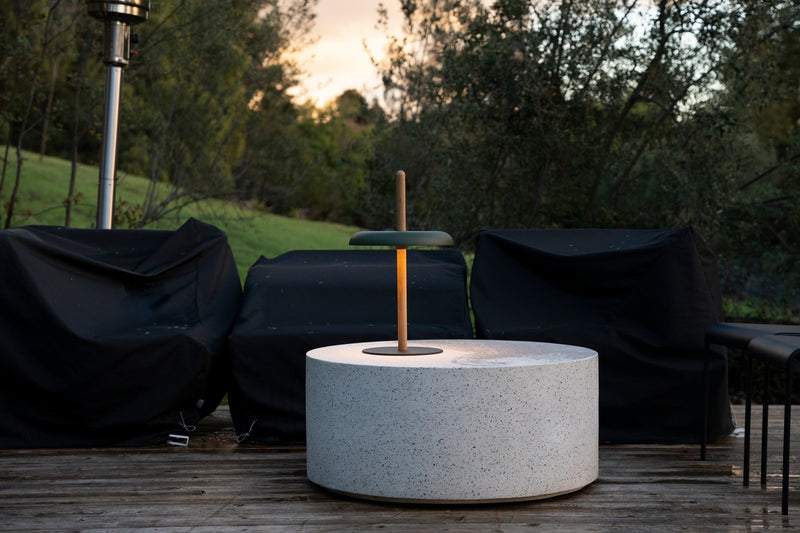 Nivél Table Lamp - Pablo Designs - Table + Task - White Oak - Black - HORNE