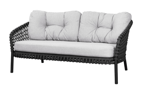 Ocean Large 2 - Seater Sofa - Cane Line - Outdoor Furniture - Dark Grey - White Grey Cane - line Link - HORNE