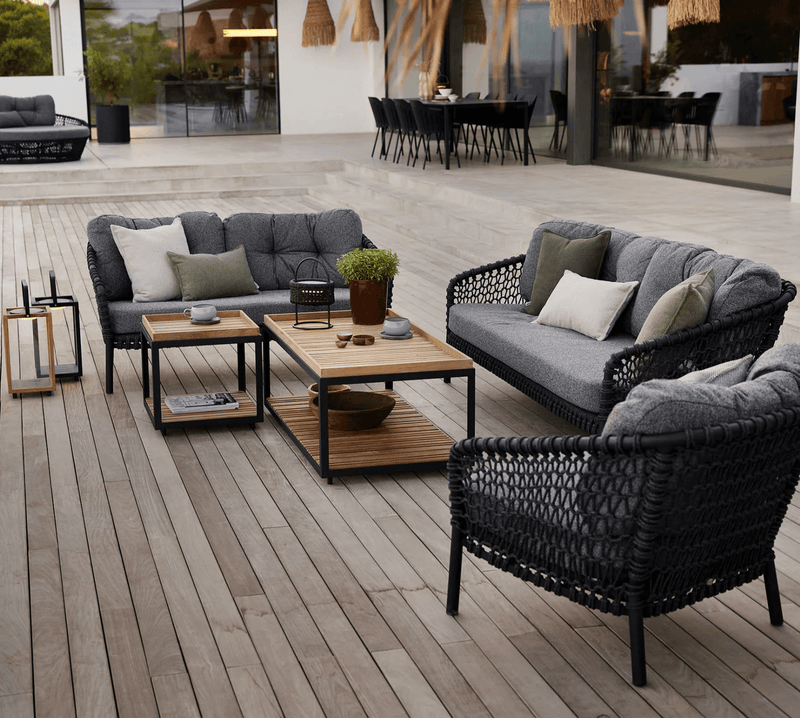 Ocean Large 2 - Seater Sofa - Cane Line - Outdoor Furniture - Natural - Dark Grey Cane - line Wove - HORNE