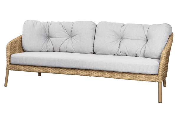 Ocean Large 3 - Seater Sofa - Cane Line - Outdoor Furniture - Natural - White Grey Link - HORNE