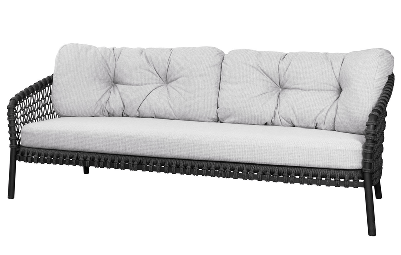 Ocean Large 3 - Seater Sofa - Cane Line - Outdoor Furniture - Natural - Dark Grey Wove - HORNE